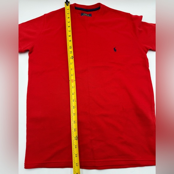 Polo Ralph Lauren Red Waffle Knit T-Shirt – Men’s Small - Picture 8 of 10